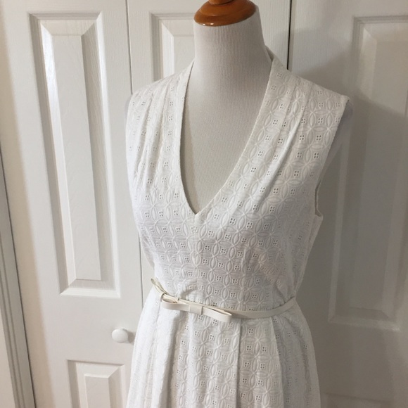NWT! Kate Spade White Eyelet Brittany Dress + Belt - Picture 2 of 8